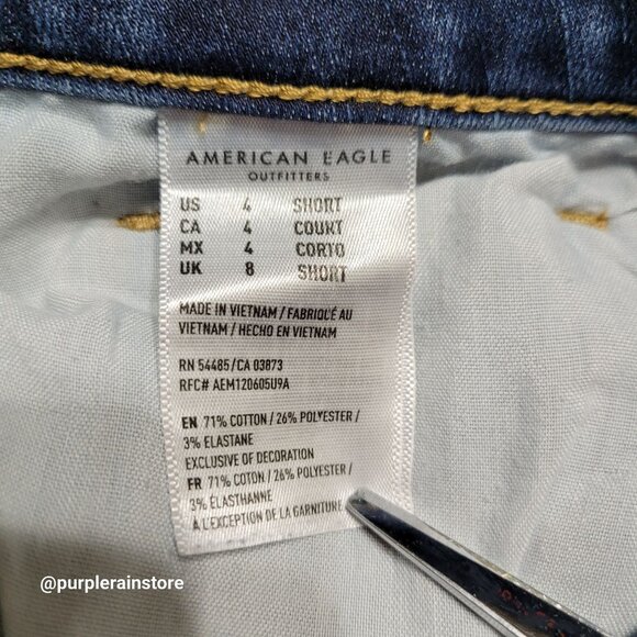 American Eagle Skinny Jeans 4 S Mid Rise Next Level Stretch Medium Dark Wash - Picture 6 of 14